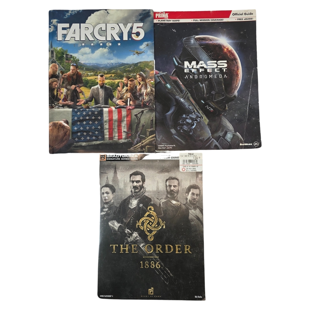 PS4 Strategy Guide Lot Far Cry 5 Hardcover Mass Effect Andromeda